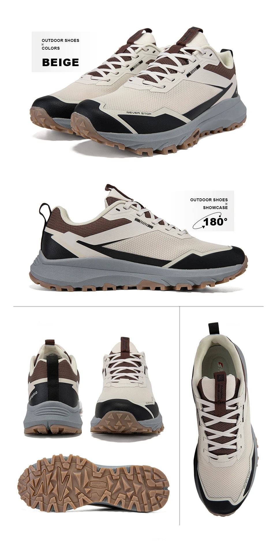 Chaussures de Randonnée Homme Bassploa – Sneakers Légères, Confortables et Antidérapantes, Résistantes à l'Usure, pour Activités Outdoor - BLACKBEARD OUTDOOR INDUSTRIES