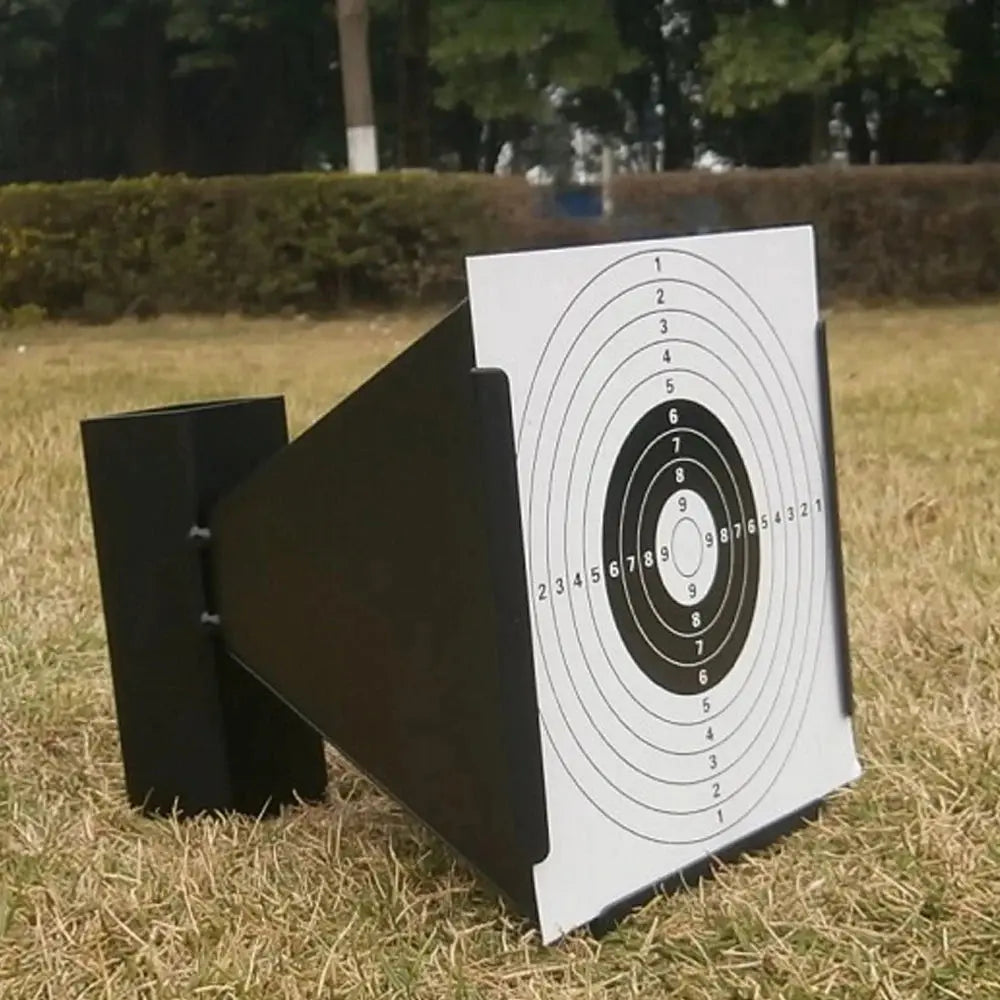 Cible Piège à Billes Noire en Forme d’Entonnoir avec Cibles en Papier – Collecteur de Billes pour Airsoft et Pistolet à Plombs Ma boutique