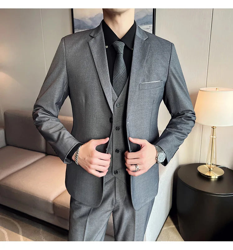Costume Homme 3 Pièces - Élégant et Classique, Idéal pour Mariage et Événements Formels - Taille S-6XL BLACKBEARD OUTDOOR INDUSTRIES