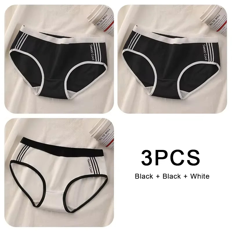 Lot de 3 Culottes Sans Coutures en Coton pour Femmes - Sous-vêtements à Taille Moyenne, Confortables et Idéales pour le Sport - BLACKBEARD OUTDOOR INDUSTRIES