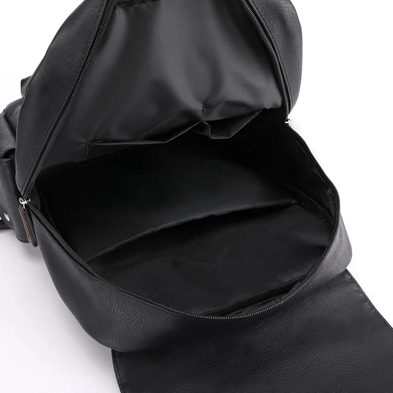 Sac à Dos Homme en Cuir PU – Élégant & Fonctionnel | Ordinateur Portable & École | 20–35L - BLACKBEARD OUTDOOR INDUSTRIES