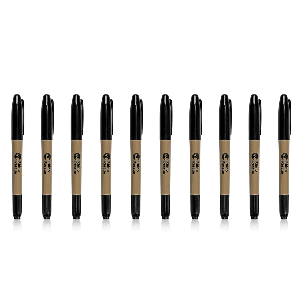 RHINO RESCUE - Marqueurs à Double Pointe – Pointe Fine et Large, Idéaux pour le Camping, la Maison, la Signature et le Marquage (Pack de 10) - BLACKBEARD OUTDOOR INDUSTRIES