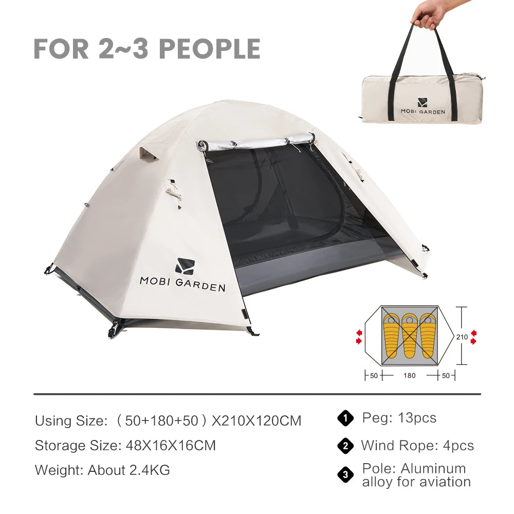 MOBI GARDEN Tente de Trekking pour Camping et Randonnée - 3/4 Personnes - BLACKBEARD OUTDOOR INDUSTRIES