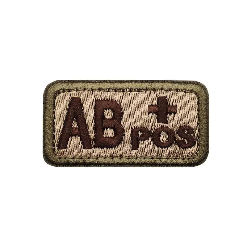 Écusson Groupe Sanguin 2,5 × 5 cm – Patch Tactique Brodé avec Velcro A/B/AB/O Pos-Neg - BLACKBEARD OUTDOOR INDUSTRIES