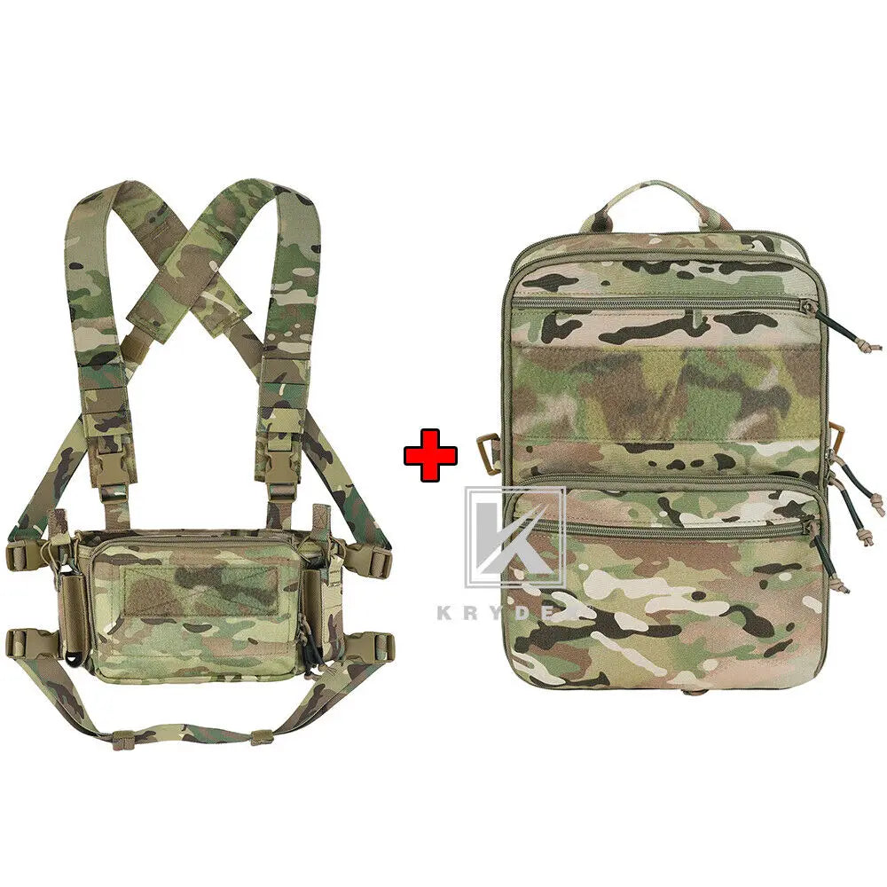 KRYDEX Tactical Flatpack D3 Backpack & D3CR Chest Rig Vest - Système modulable Camouflage pour Chasse, Airsoft et Activités Extérieures BLACKBEARD OUTDOOR INDUSTRIES