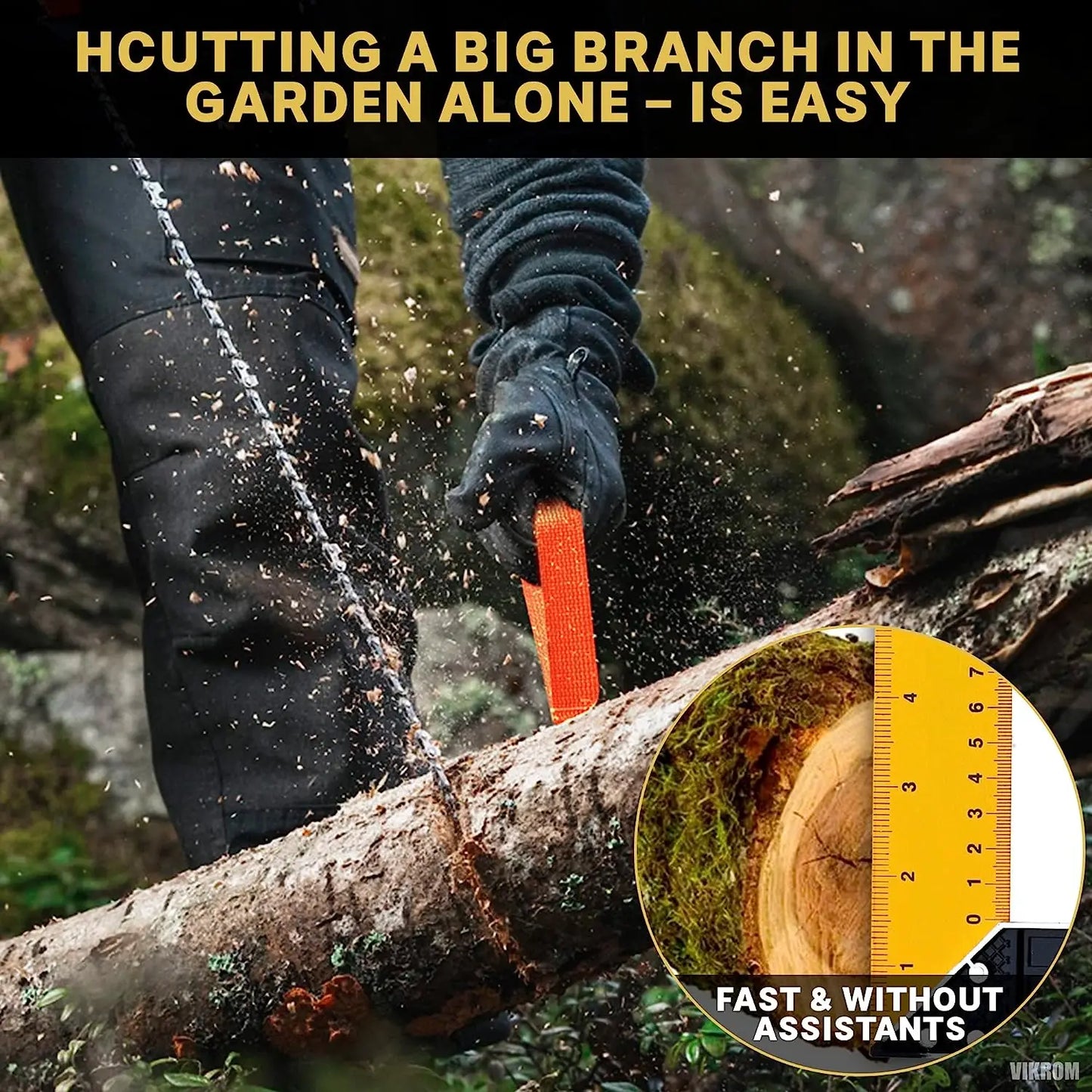 11 Teeth Pocket Chainsaw – Scie de Poche Manuelle pour Camping et Survie - BLACKBEARD OUTDOOR INDUSTRIES