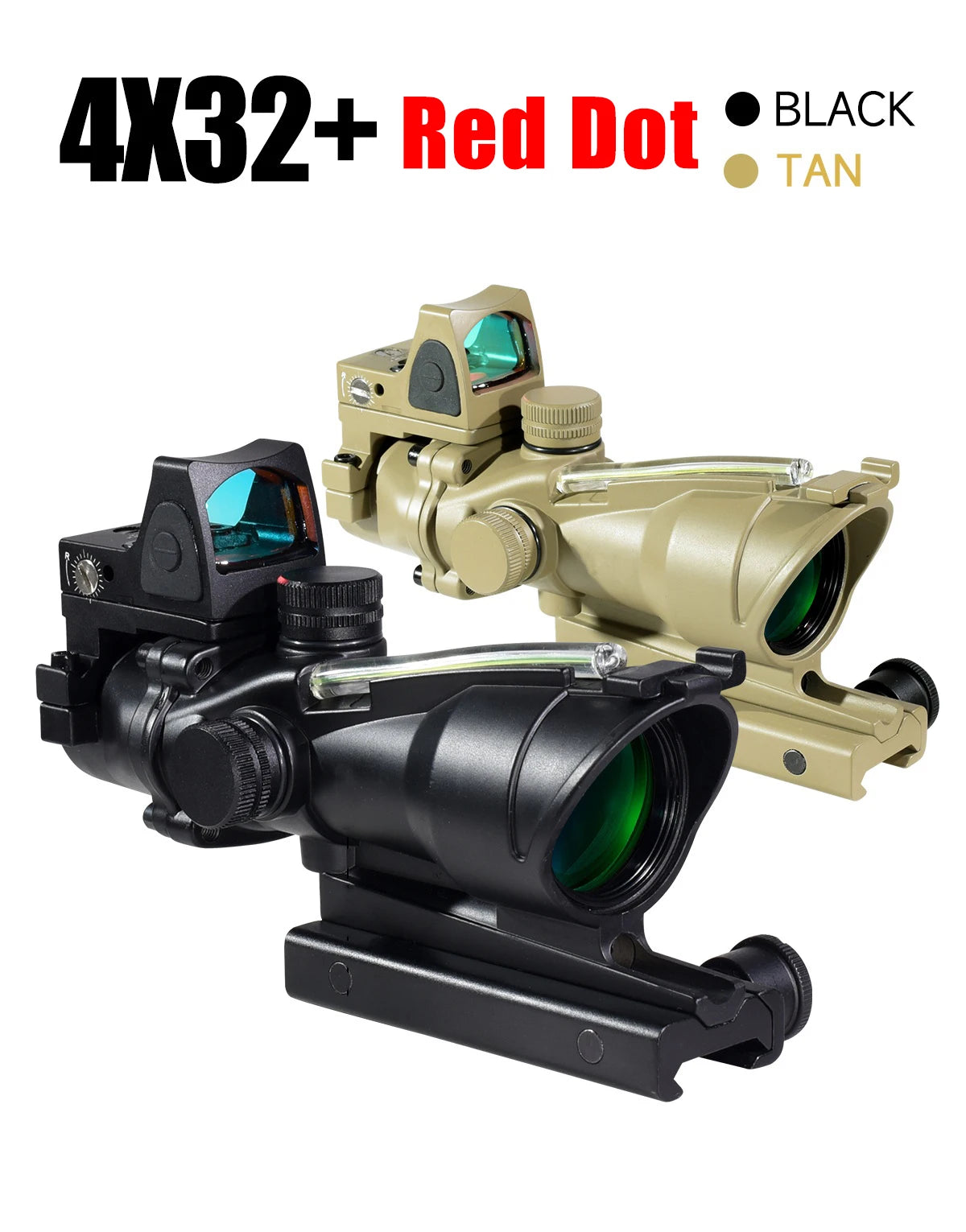 Lunette de Visée 4x32 Red Dot avec Fibre Optique - BLACKBEARD OUTDOOR INDUSTRIES