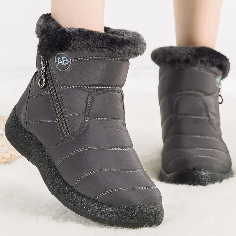 Bottines Hiver Femme Fourrées & Imperméables – Chaussures Chaudes à Talon Plat – Style Élégant & Confort – Neige / Froid - BLACKBEARD OUTDOOR INDUSTRIES