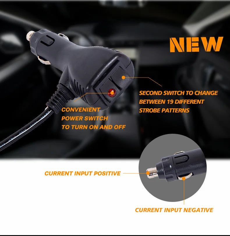 Barre lumineuse d'urgence à LED 22 pouces avec 36 LED - Lampe de signalisation pour toit de voiture, lumière clignotante Amber/Blanc, 12-24V BLACKBEARD OUTDOOR INDUSTRIES