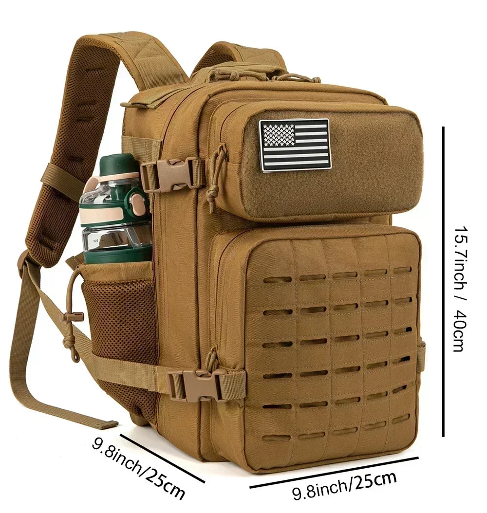 Sac à Dos Tactique 25L / 45L pour Homme et Femme – Laser Cut MOLLE, Sac Polyvalent pour Randonnée, École et Gym - BLACKBEARD OUTDOOR INDUSTRIES