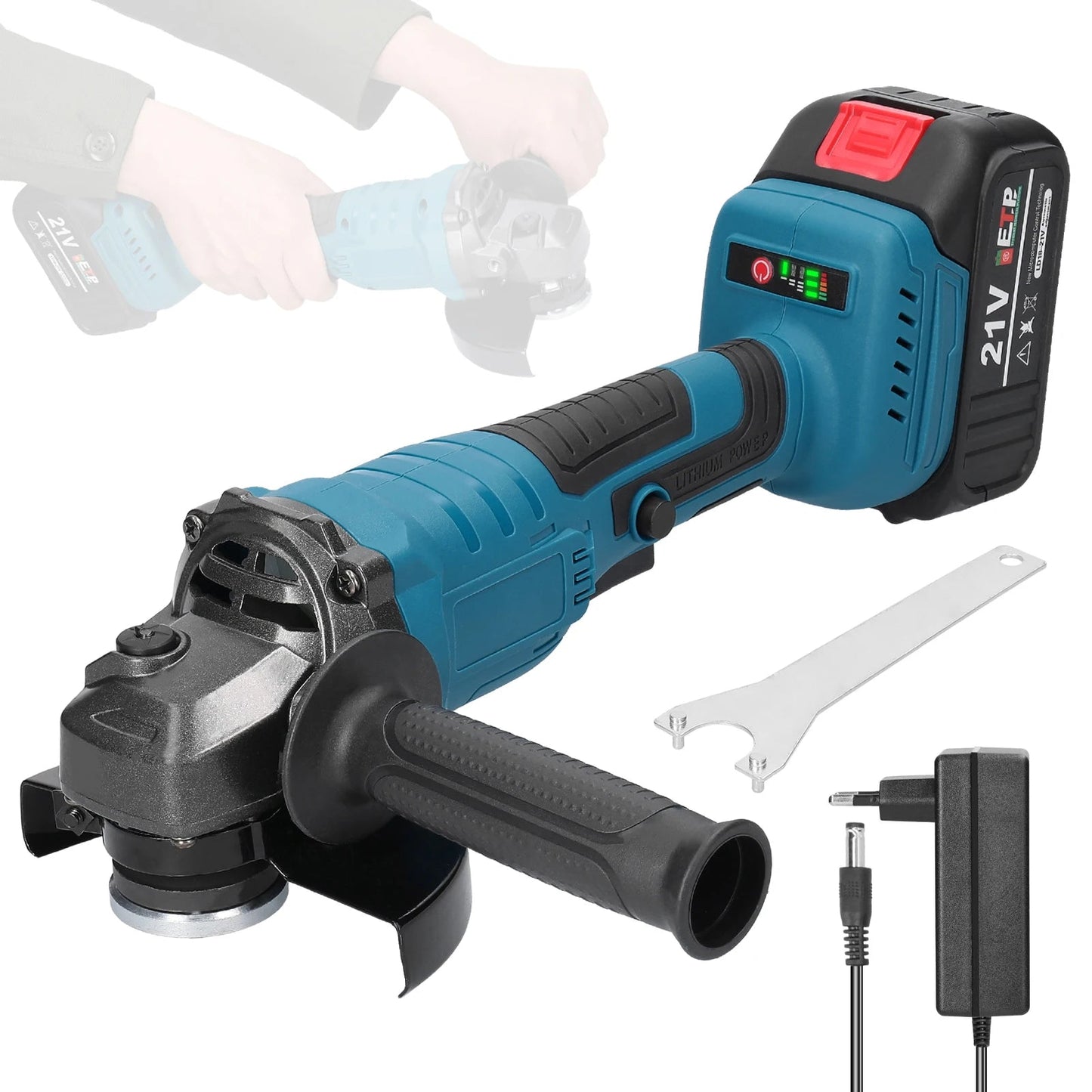 Meuleuse d'Angle Sans Fil 21V - Outil Professionnel avec 2 Batteries et Moteur brushless BLACKBEARD OUTDOOR INDUSTRIES