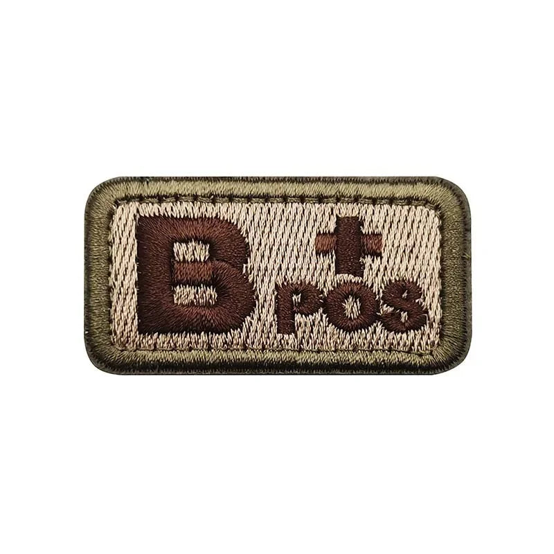 Écusson Groupe Sanguin 2,5 × 5 cm – Patch Tactique Brodé avec Velcro A/B/AB/O Pos-Neg - BLACKBEARD OUTDOOR INDUSTRIES