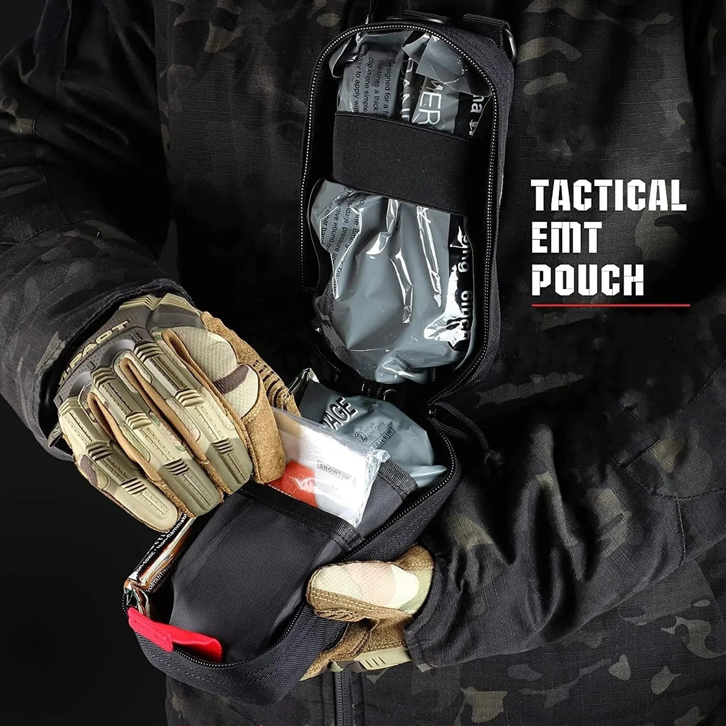 50611s – Kit de Premiers Secours Tactique EMT avec Poche MOLLE Ma boutique