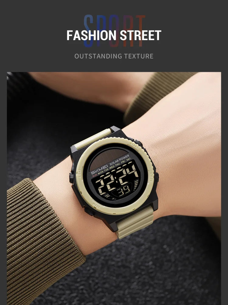 Montre Digitale SKMEI 2358 – Énergie Solaire – Étanche 5ATM – Homme & Femme - BLACKBEARD OUTDOOR INDUSTRIES