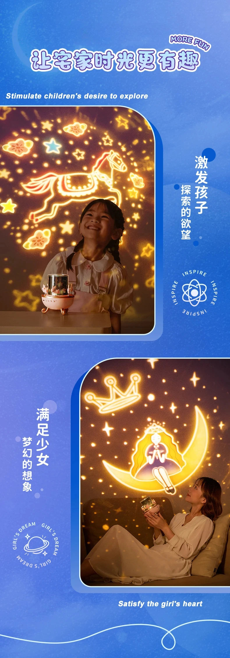 Starry Sky lampe de chevet animée Bluetooth Ma boutique