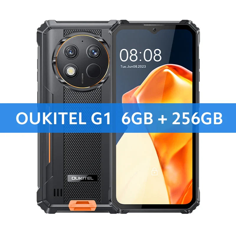 OUKITEL G1 Rugged Smartphone – Global Version 6.52" HD+ | 10600mAh | 6GB + 256GB | Android 14 | 48MP + 2MP Caméra - BLACKBEARD OUTDOOR INDUSTRIES