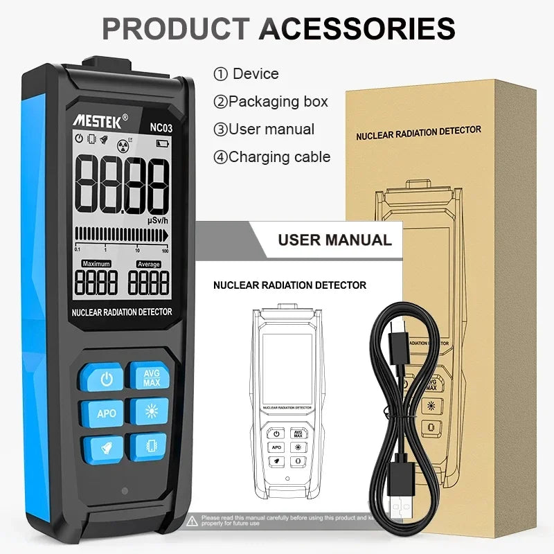 NC03 Détecteur de Radiation Nucléaire Portable – Haute Précision, Rechargeable et Polyvalent - BLACKBEARD OUTDOOR INDUSTRIES
