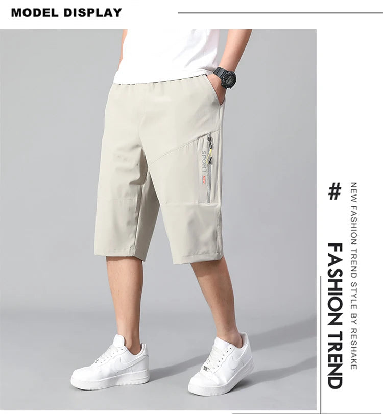 Short Cargo Homme - Poches Zippées, Taille Élastique, Coton Respirant, Style Décontracté Été Ma boutique