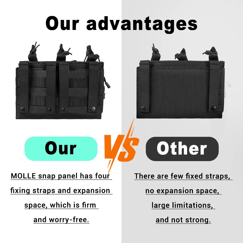 Poche à Chargeurs Tactique 5.56/.223 7.62mm pour M4 M16 AK AR avec Molle - Poche Triple à Accès Rapide BLACKBEARD OUTDOOR INDUSTRIES