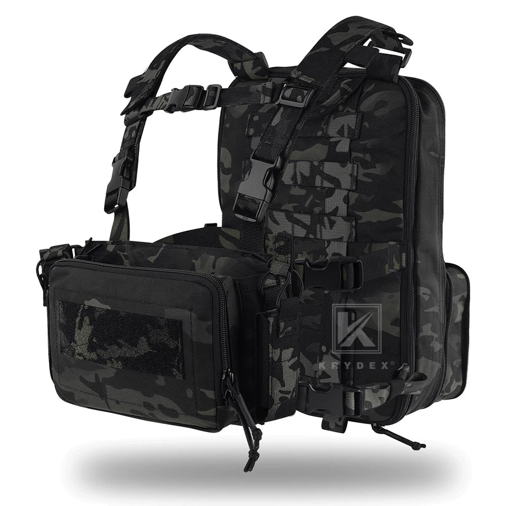 KRYDEX Tactical Flatpack D3 Backpack & D3CR Chest Rig Vest - Système modulable Camouflage pour Chasse, Airsoft et Activités Extérieures BLACKBEARD OUTDOOR INDUSTRIES