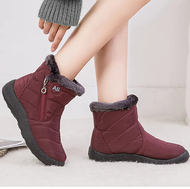 Bottines Hiver Femme Fourrées & Imperméables – Chaussures Chaudes à Talon Plat – Style Élégant & Confort – Neige / Froid - BLACKBEARD OUTDOOR INDUSTRIES