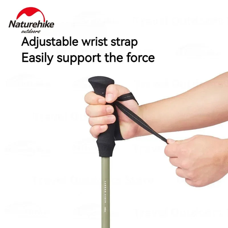 Naturehike Bâton de Randonnée 3 Sections – Fibre de Carbone 3K Ultraléger, Réglable, Pointe Tungstène – Modèle EXT1 - BLACKBEARD OUTDOOR INDUSTRIES