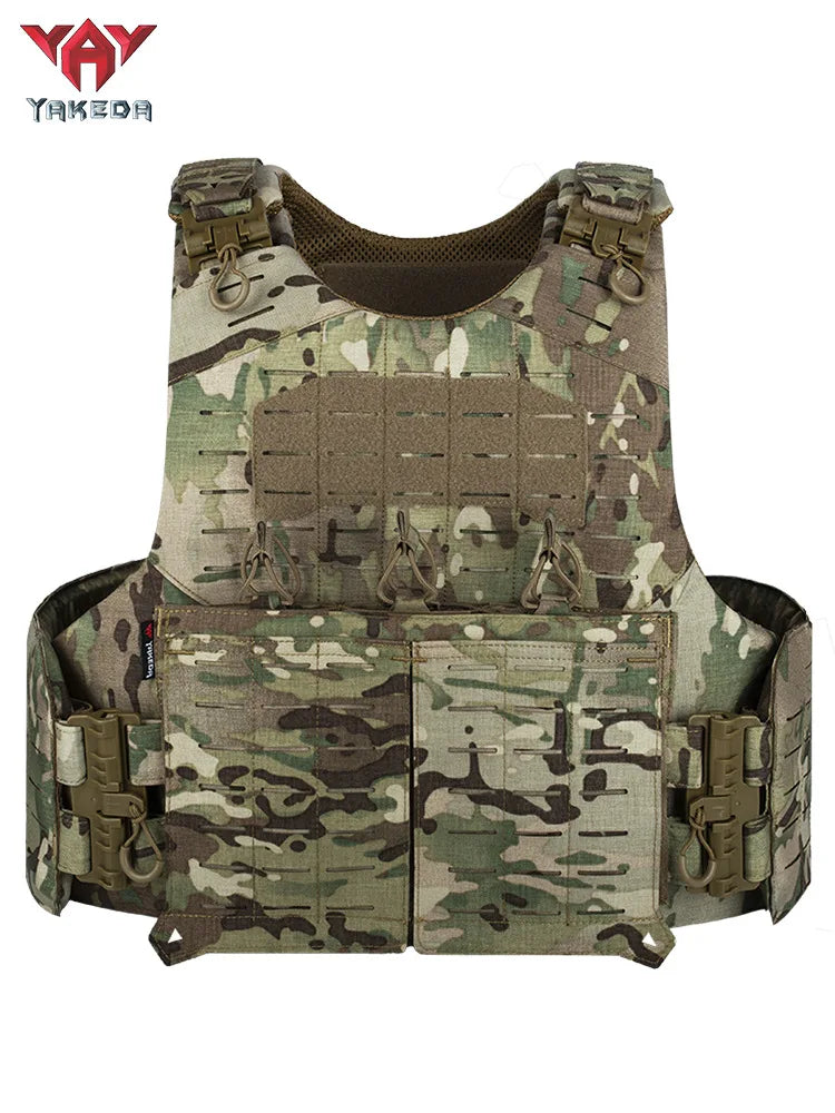 Gilet Tactique YAKEDA en Nylon – Gilet de Chasse avec Libération Rapide et Système PALS Découpé au Laser, Dos Extensible et Résistant à l'Usure BLACKBEARD OUTDOOR INDUSTRIES