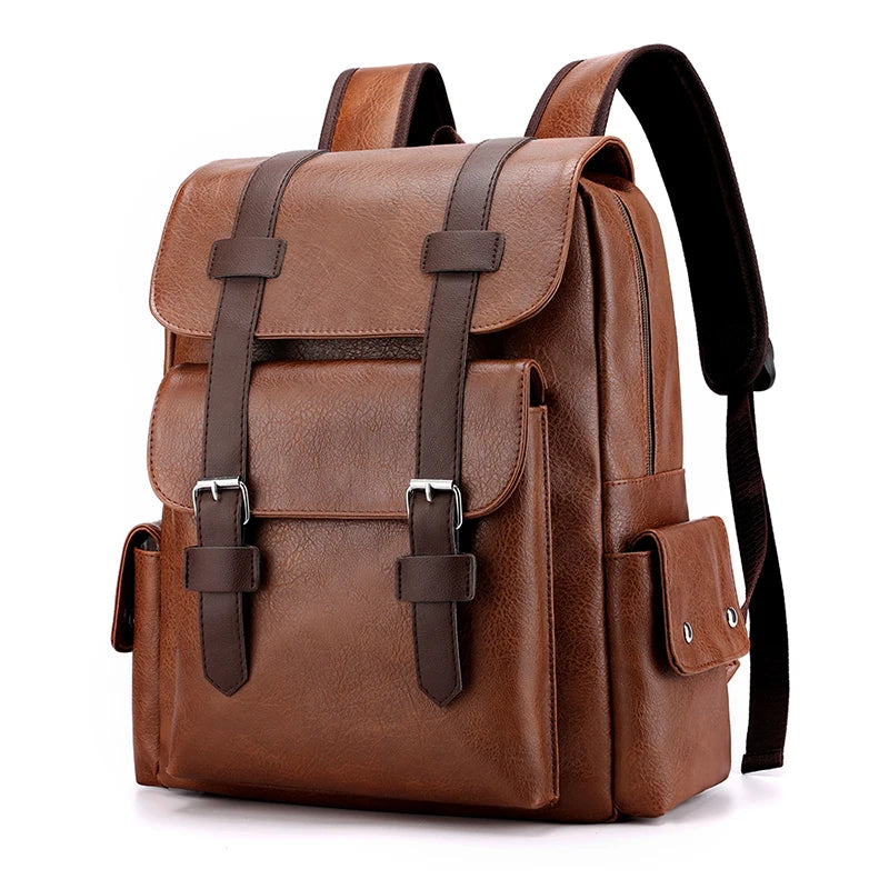 Sac à Dos Homme en Cuir PU – Élégant & Fonctionnel | Ordinateur Portable & École | 20–35L - BLACKBEARD OUTDOOR INDUSTRIES