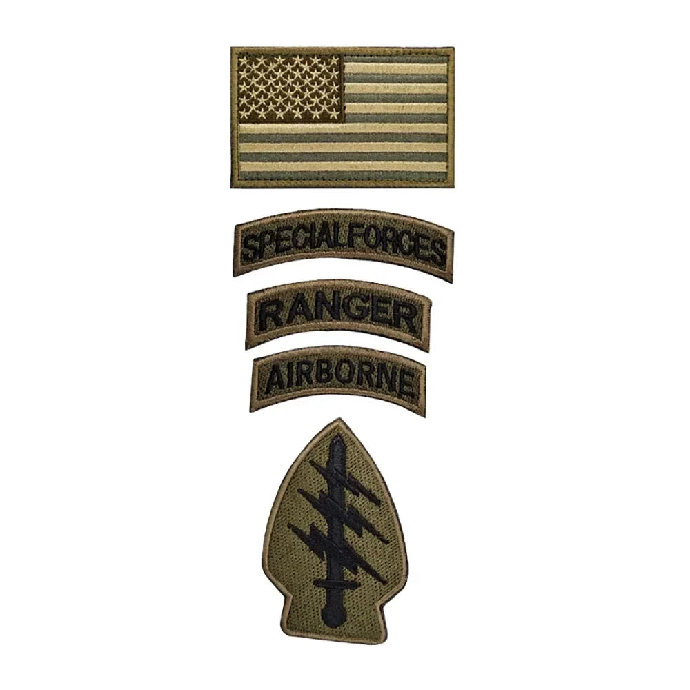 Patch Brodé Forces Spéciales avec Drapeau des États-Unis – avec Velcro pour Casque, Vêtements et Équipements Militaires - BLACKBEARD OUTDOOR INDUSTRIES