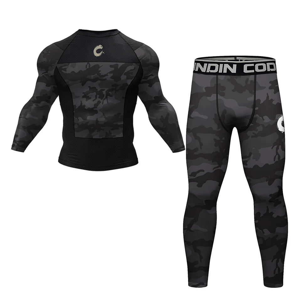 Ensemble T-shirt Rashguard Jiu Jitsu No Gi + Shorts MMA – Compression et Confort pour Hommes, Idéal pour Boxe, Jiu Jitsu, Kickboxing, Muay Thai - BLACKBEARD OUTDOOR INDUSTRIES