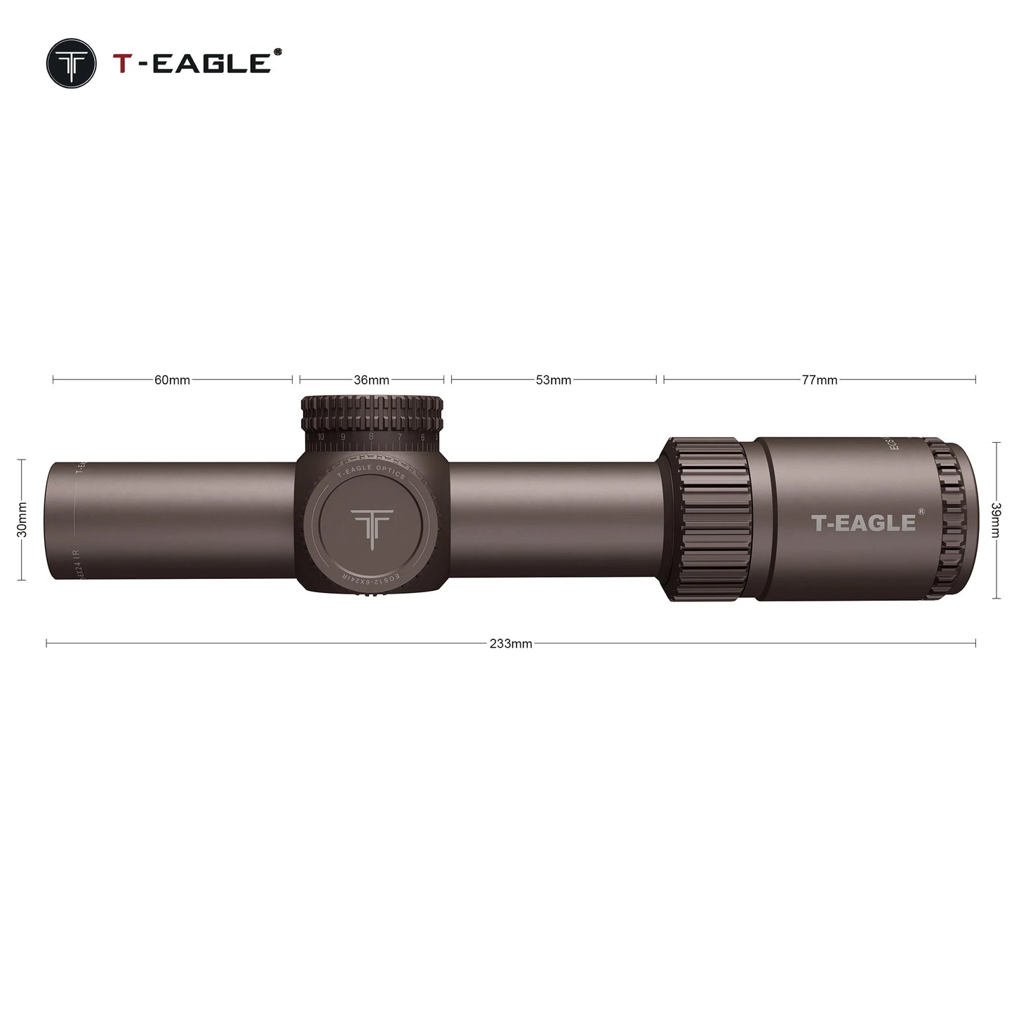 T-EAGLE EOS 1.2-6x24 IR - Lunette de Précision Tactique pour Fusil de Chasse avec Réticule Illuminé, Viseur Collimateur et Support Picatinny - BLACKBEARD OUTDOOR INDUSTRIES