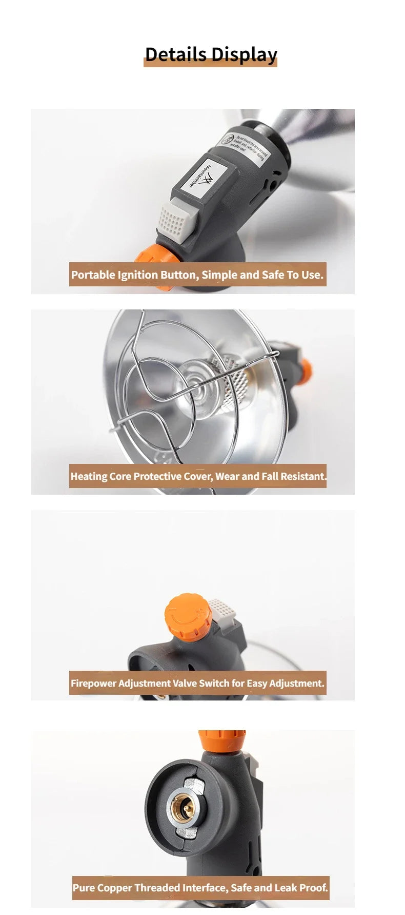 MOUNTAINHIKER Portable Mini Sun Gas Heating Stove Chauffage Gaz Portable Compact pour Camping et Activités Outdoor - BLACKBEARD OUTDOOR INDUSTRIES