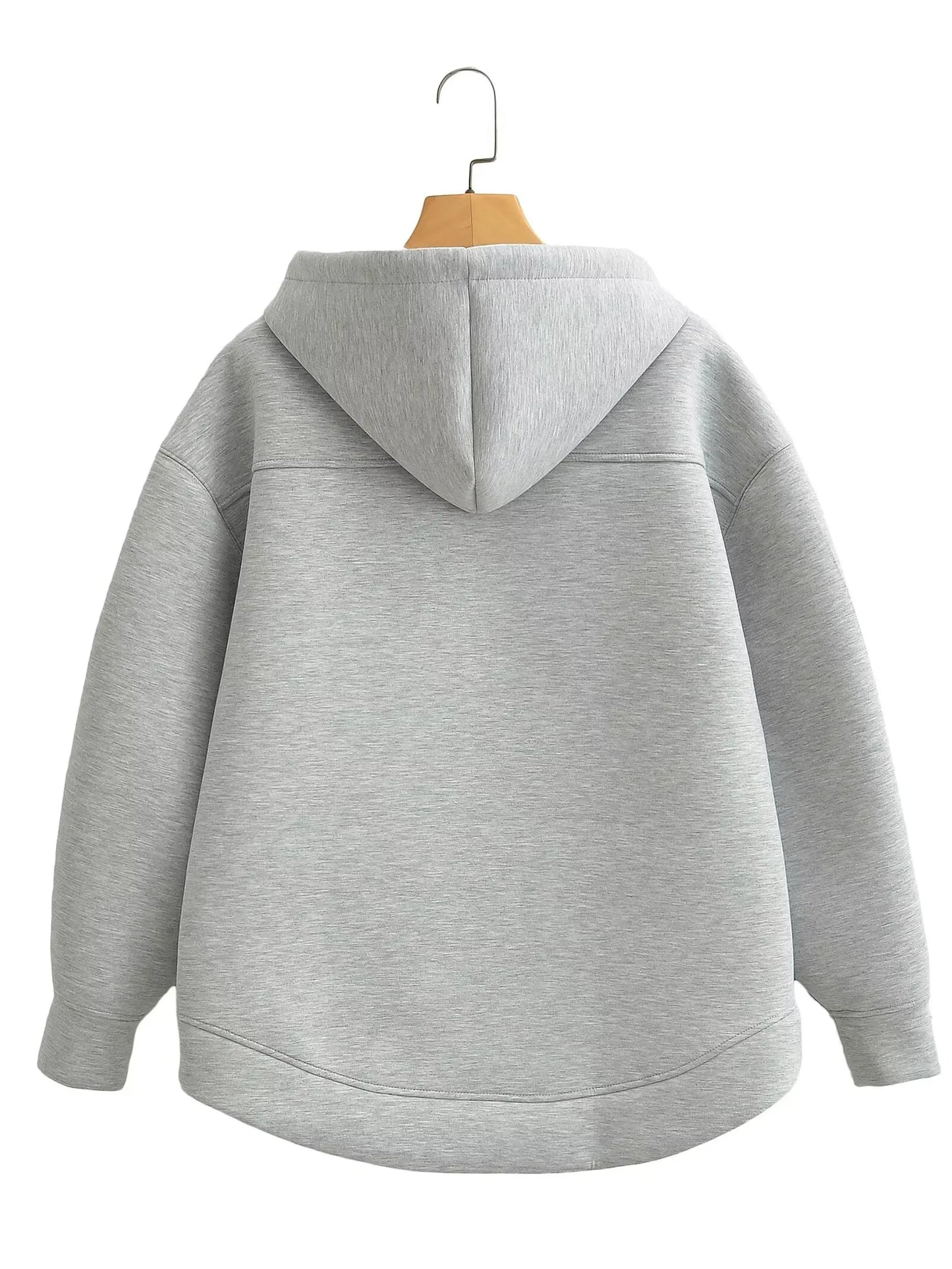 Veste à Capuche Grise femme - Manteau à Manches Longues avec Poches Spacieuses et Fermeture Éclair - Veste Décontractée et Légère pour Femme - BLACKBEARD OUTDOOR INDUSTRIES