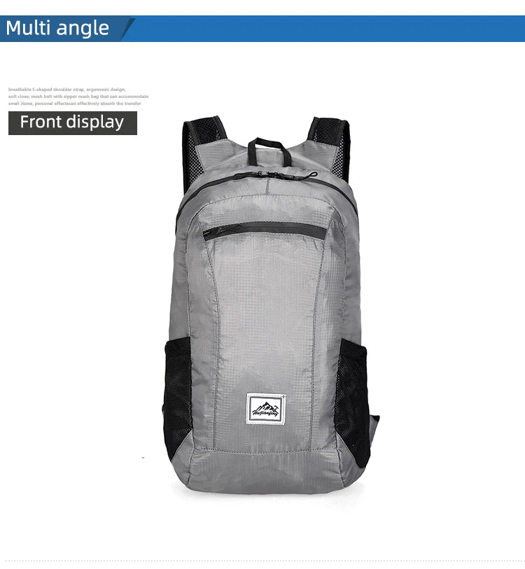 Sac à Dos Pliable 18L Ultra-Léger – Sac de Voyage, Randonnée, Cyclisme et Escalade - BLACKBEARD OUTDOOR INDUSTRIES