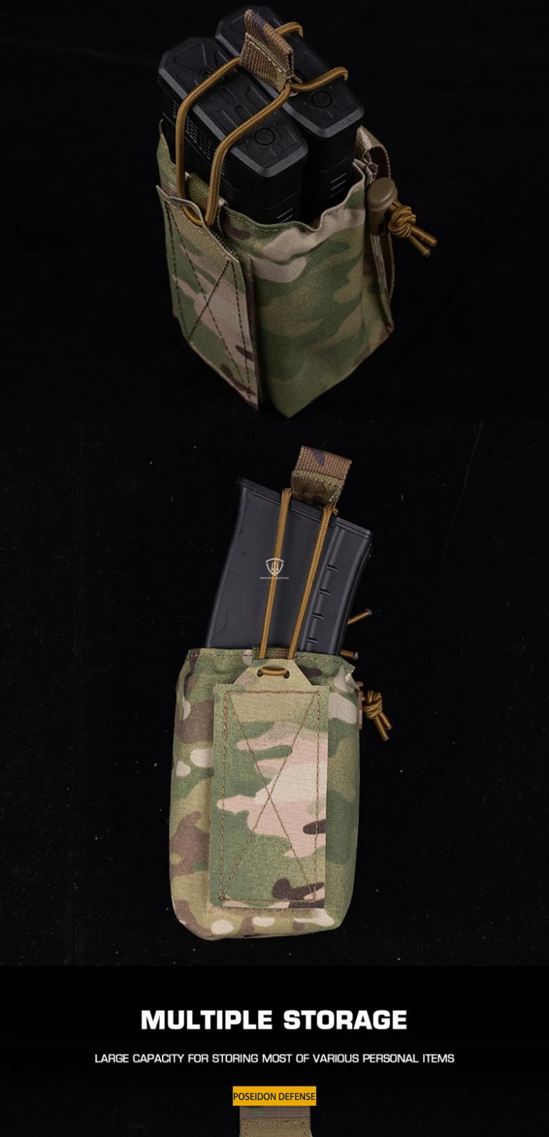 Poche de Rangement Multifonction SPUD Molle pour Radio, Accessoires d'Équipement Tactique, Poche Magasin 5.56mm et 7.62mm - POSEIDON DEFENSE BLACKBEARD OUTDOOR INDUSTRIES