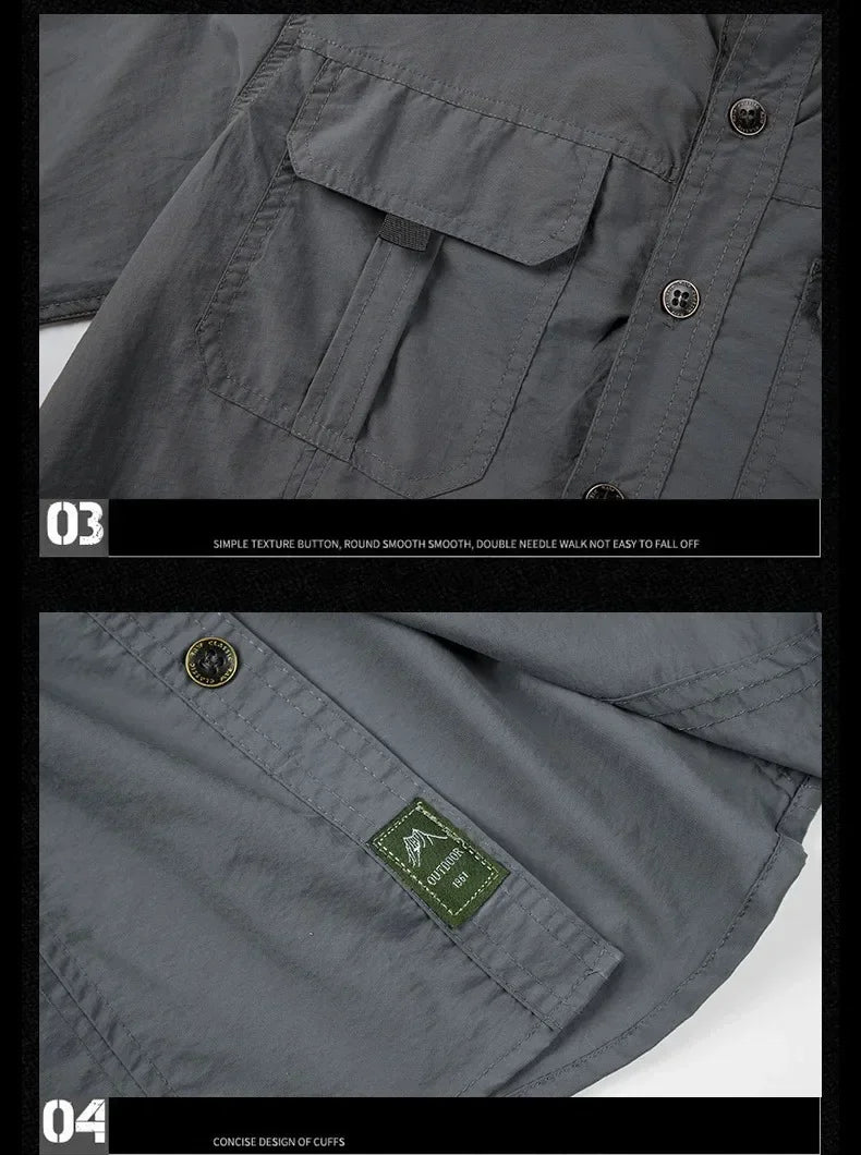 Chemise Homme à Manches Longues Léger et Séchage Rapide - Chemise Respirante de Sport et Protection Solaire pour Randonnée et Activités en Plein Air - BLACKBEARD OUTDOOR INDUSTRIES