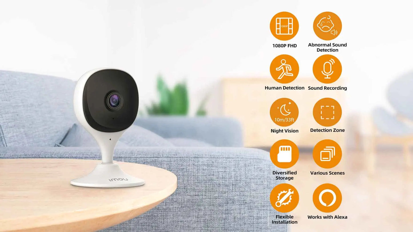 IMOU Cue 2C – Caméra de Surveillance Intérieure 1080P avec Détection Humaine IA & Vision Nocturne Ma boutique