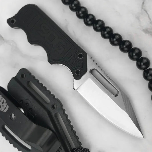 Couteau Fixe Instinct Full Tang – Mini EDC Léger avec Manche G10 et Étui Plastique ABS - BLACKBEARD OUTDOOR INDUSTRIES