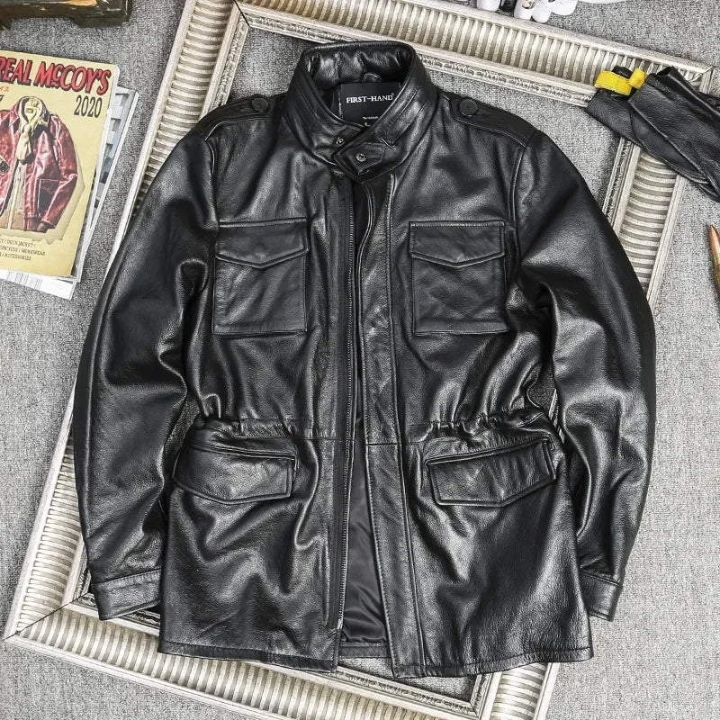 Blouson Homme M65 en Cuir Véritable - BLACKBEARD OUTDOOR INDUSTRIES