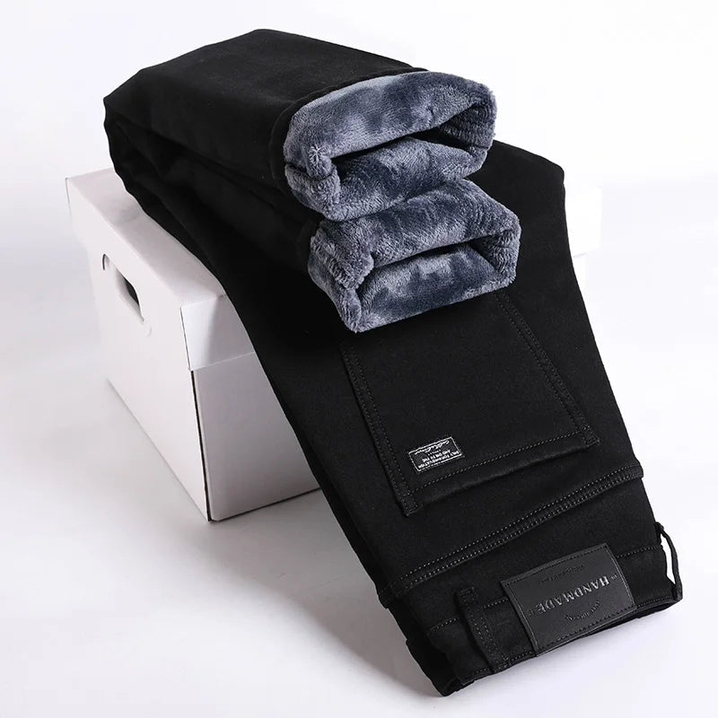 Jeans d'Hiver pour Homme - Coupe Slim Droite, Élastiques, Fleece Intérieur Chaud BLACKBEARD OUTDOOR INDUSTRIES