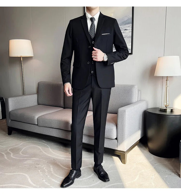 Costume Homme 3 Pièces - Élégant et Classique, Idéal pour Mariage et Événements Formels - Taille S-6XL BLACKBEARD OUTDOOR INDUSTRIES