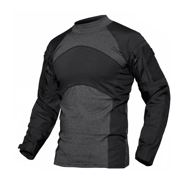 T-shirt Tactique Homme – Camouflage, Manches Longues, Idéal pour le Combat, Airsoft, Paintball, Chasse - BLACKBEARD OUTDOOR INDUSTRIES