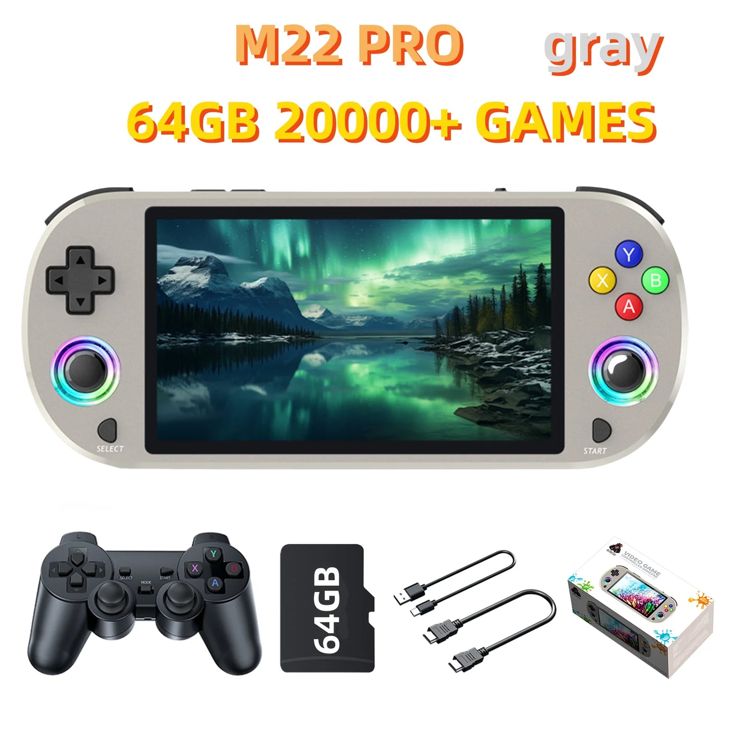 Console de jeux rétro portable M22 Pro – 128 Go - BLACKBEARD OUTDOOR INDUSTRIES