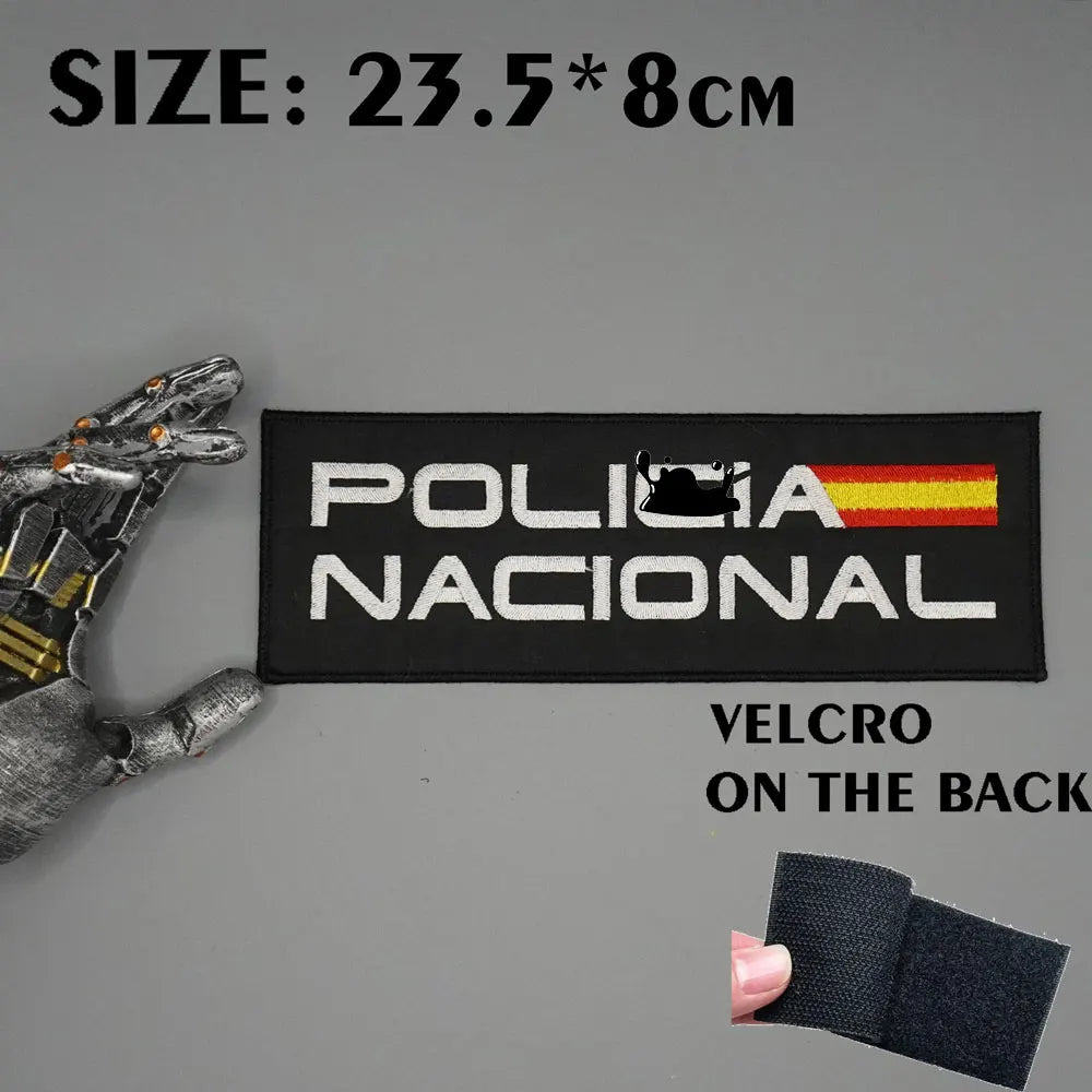 Patch Tactique police Espagne Brodé – Haute Qualité – Fixation Velcro ou à Coudre - BLACKBEARD OUTDOOR INDUSTRIES