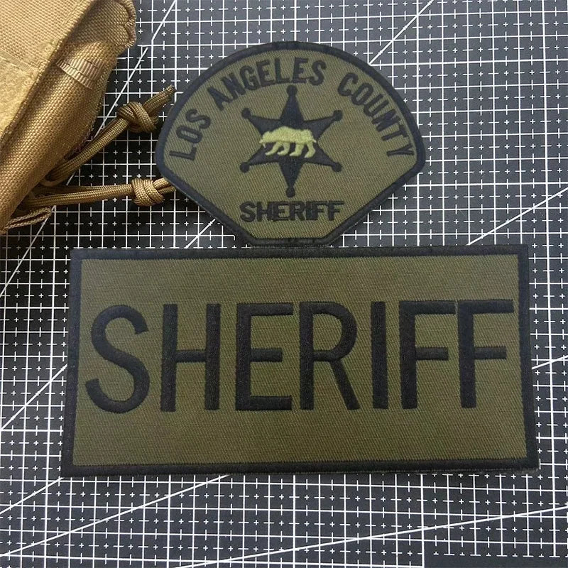 Insigne d'Identification sheriff US – Patch Brodé SHERIFF Tactique à Fixation Velcro - BLACKBEARD OUTDOOR INDUSTRIES