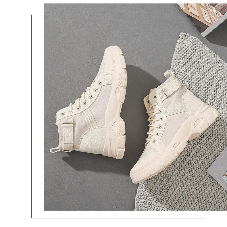 Bottines Femme en Toile – Style Désert & Moto – Hautes, Plates et Tendance – UXST - BLACKBEARD OUTDOOR INDUSTRIES