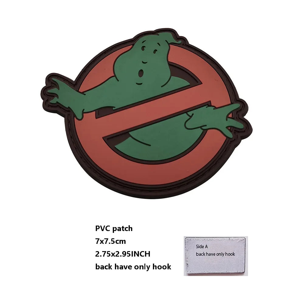 Patch Ghostbuster Rouge Équipe Anti-Fantôme – Broderie Tactique Phosphorescente avec Scratch - BLACKBEARD OUTDOOR INDUSTRIES