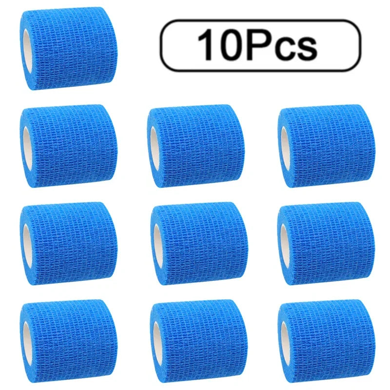 10 Rouleaux de Bande Auto-adhésive Élastique - Bandage Sportif, Tape de Protection pour Articulations (Genou, Doigt, Épaule) et Accessoires Tatouage - BLACKBEARD OUTDOOR INDUSTRIES