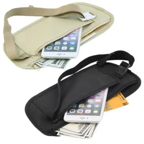 Ceinture Pochette de Voyage Sécurisée – Unisexe, Ultra-fine, Noire - BLACKBEARD OUTDOOR INDUSTRIES