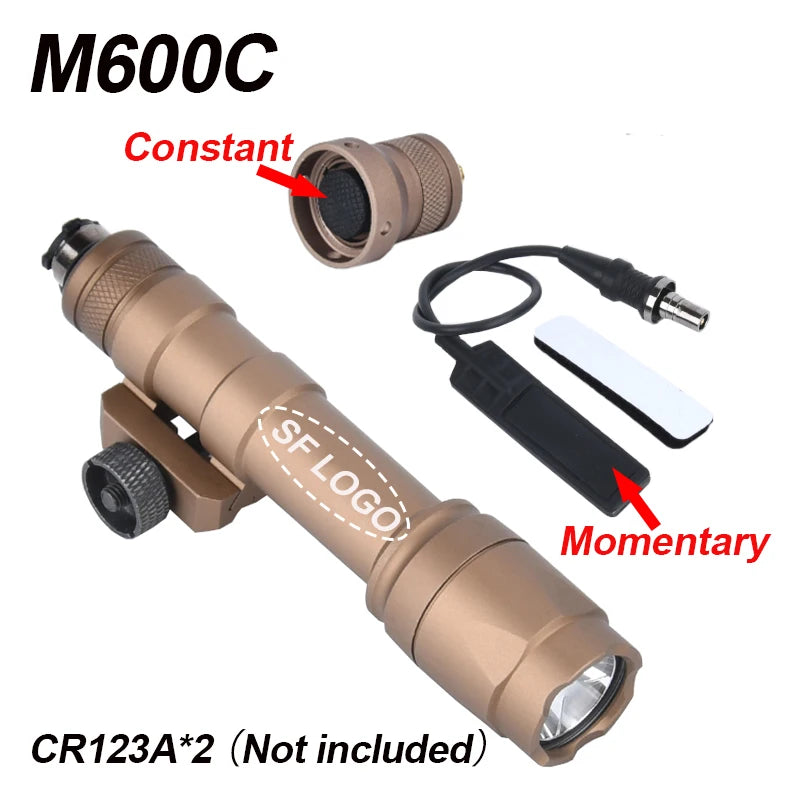 Lampe Tactique WADSN M300A / M600C Type SureFire – LED Haute Puissance pour Rail 20mm Picatinny - BLACKBEARD OUTDOOR INDUSTRIES